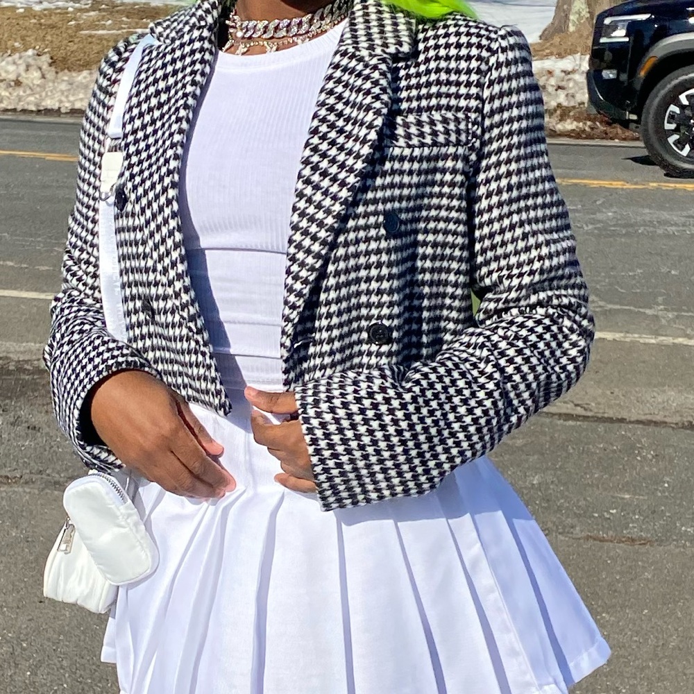Houndstooth Crop Jacket